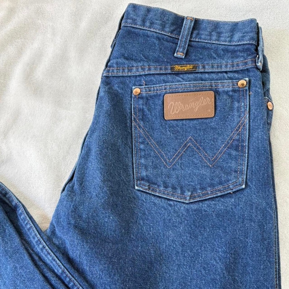 Vintage Wrangler straight leg men's blue jeans